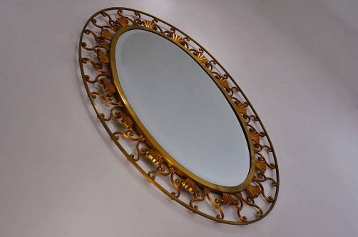 Antique bronze mirror, by Moderna, 1940`s ca Italy